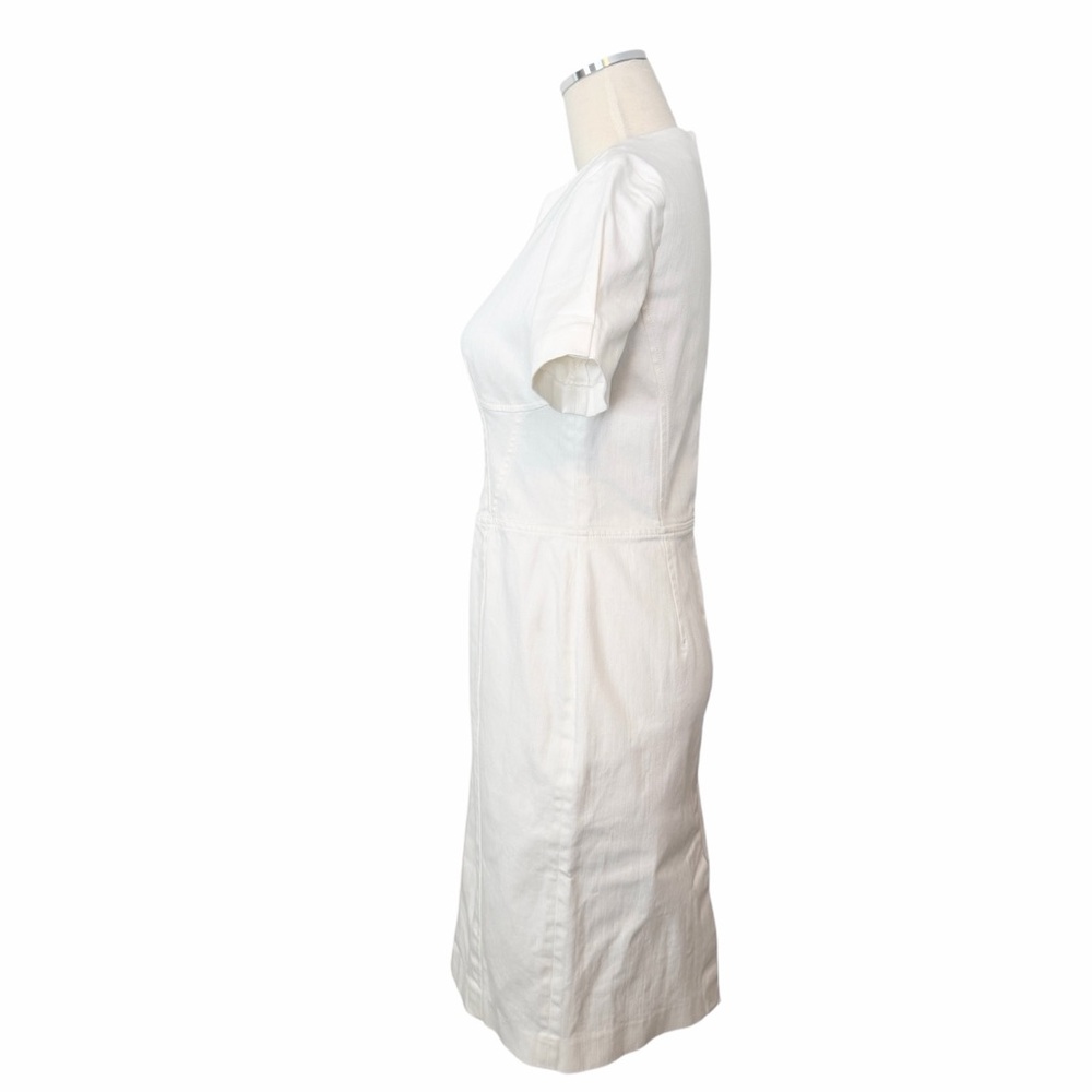 Derek Lam White Stretch Denim Midi Dress Sz 8 - Picture 7 of 12